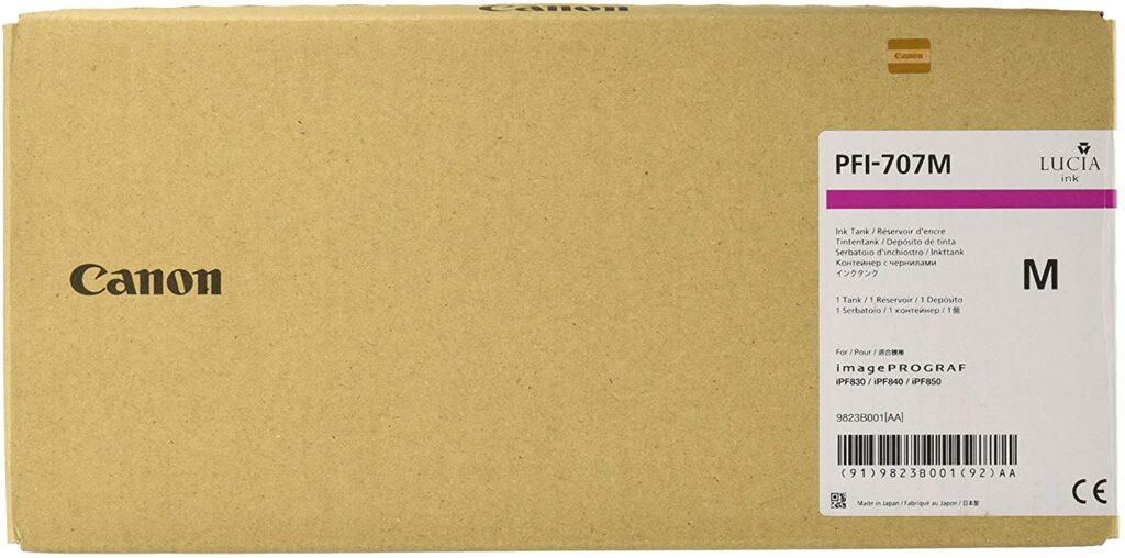 Cartucho de tinta Canon PFI-707 MAGENTA (IPF830 / PFI840 / IPF850) 700 ml (cópia)